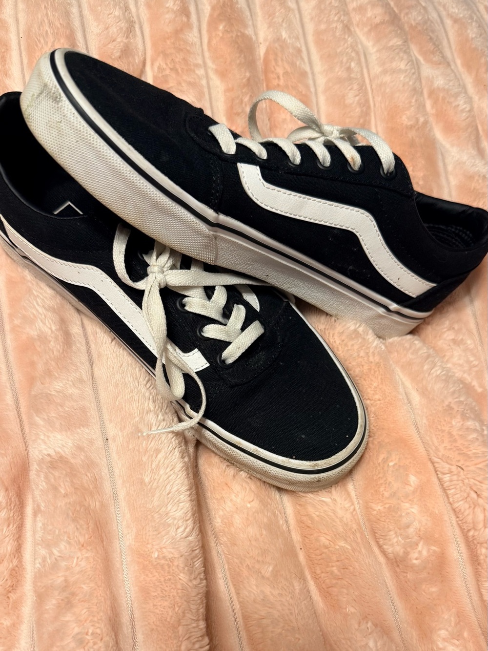 Vans Black and White Lace-Up Sneakers